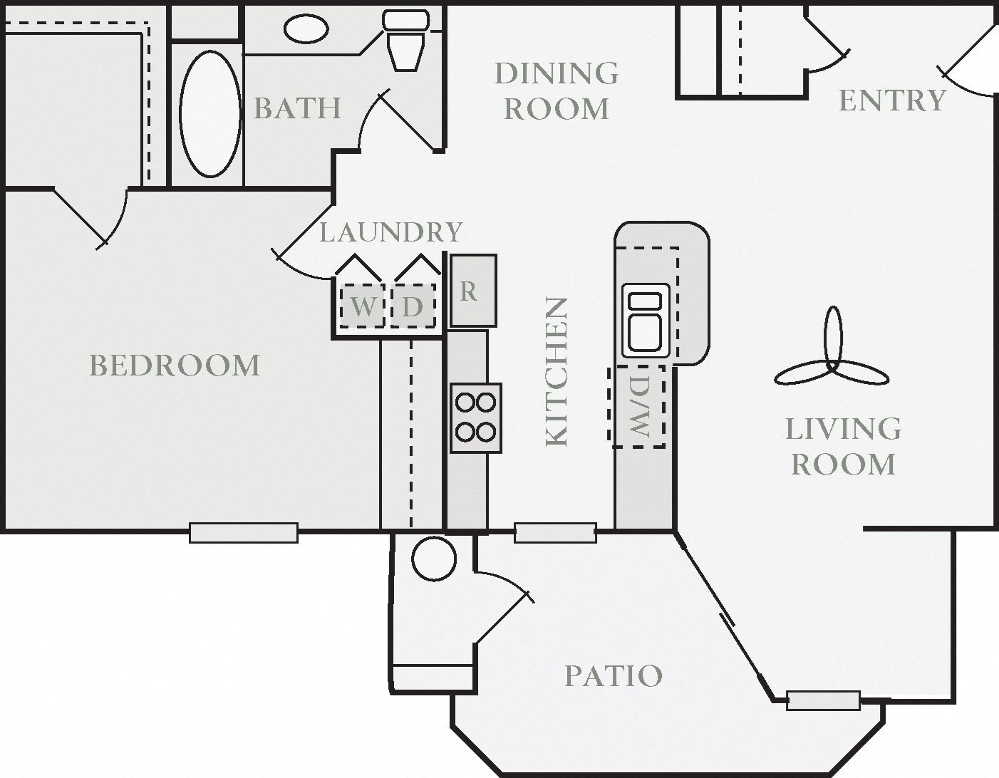 Abercromby One Bed One Bath Floor Plan Abercromby One Bed One Bath Floor Plan, at North Pointe Apartment Homes, Vacaville, 95688